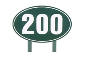 731-M　練習場用再生プラスチック製ヤードバナー楕円型